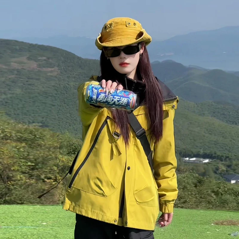 HFJY秋冬季外套男女同款2025新款三合一冲锋衣可拆卸加绒加厚内胆