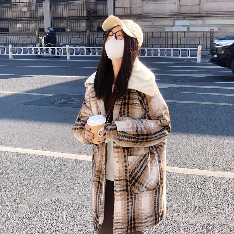 棉衣棉服女2024年新款秋冬季外套毛呢外套女中长款高级感大衣