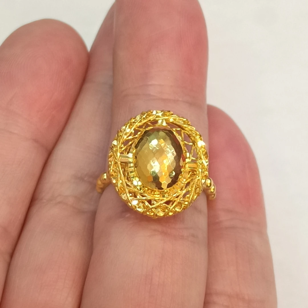 足金999黄金戒指真金正品纯黄金女式戒指新款女士鸽子蛋活口女戒
