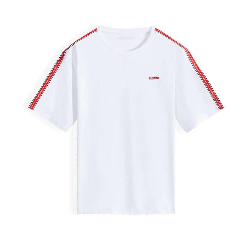 男夏季简约字母刺绣圆领短袖T恤15300