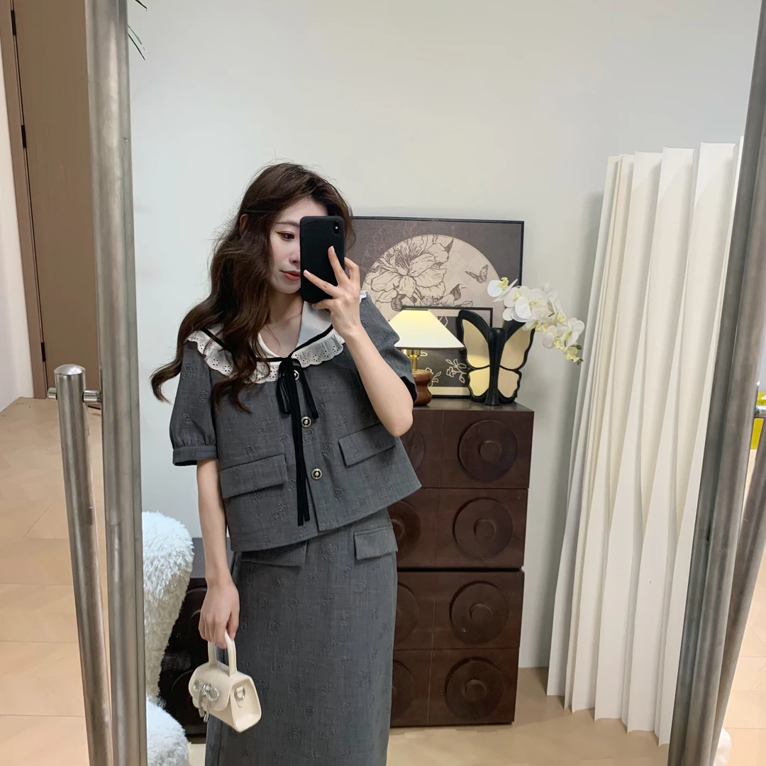 【初夏音讯套装】原创设计师夏季女装法式复古日常显瘦可穿套装