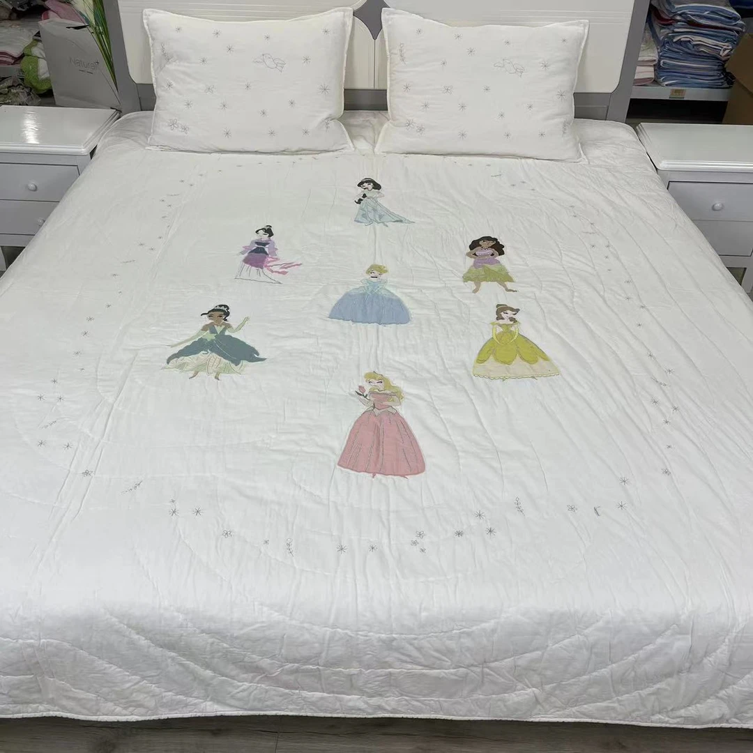 外贸，手工绗缝，贴布绣 七个公主