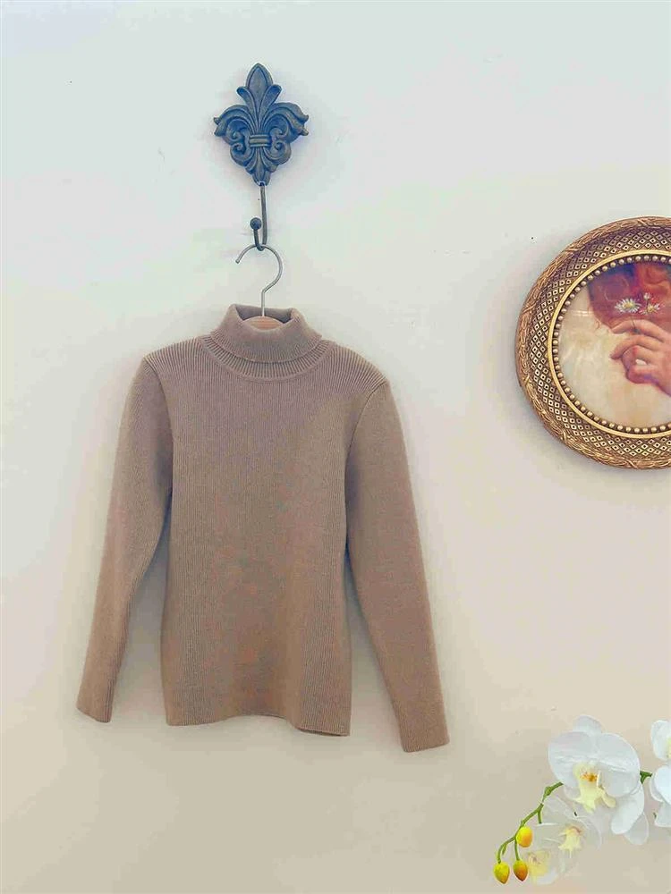 【套头毛衣】36G38120儿童女童针织时尚百搭打底女士半高领气质长袖