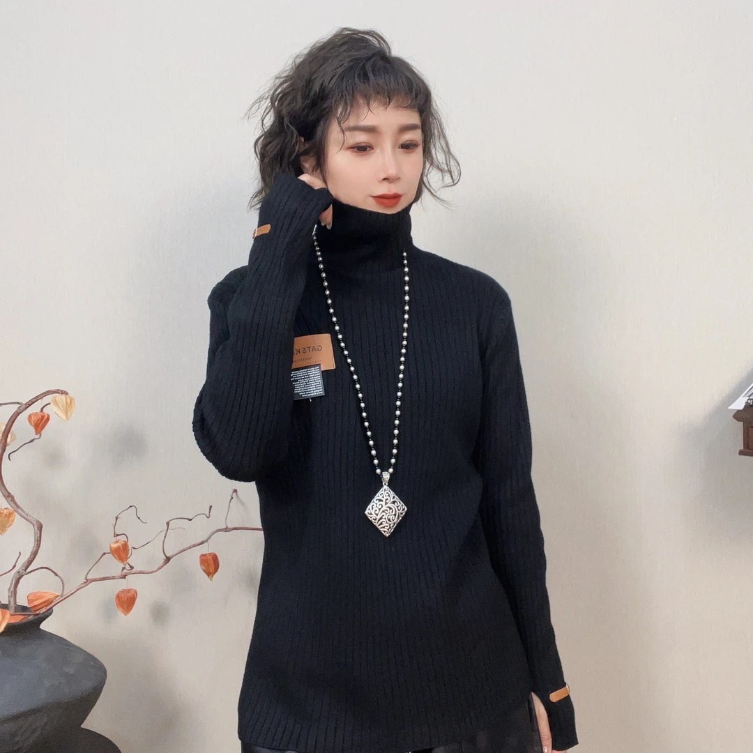 2024新款秋冬百搭高领针织毛衣