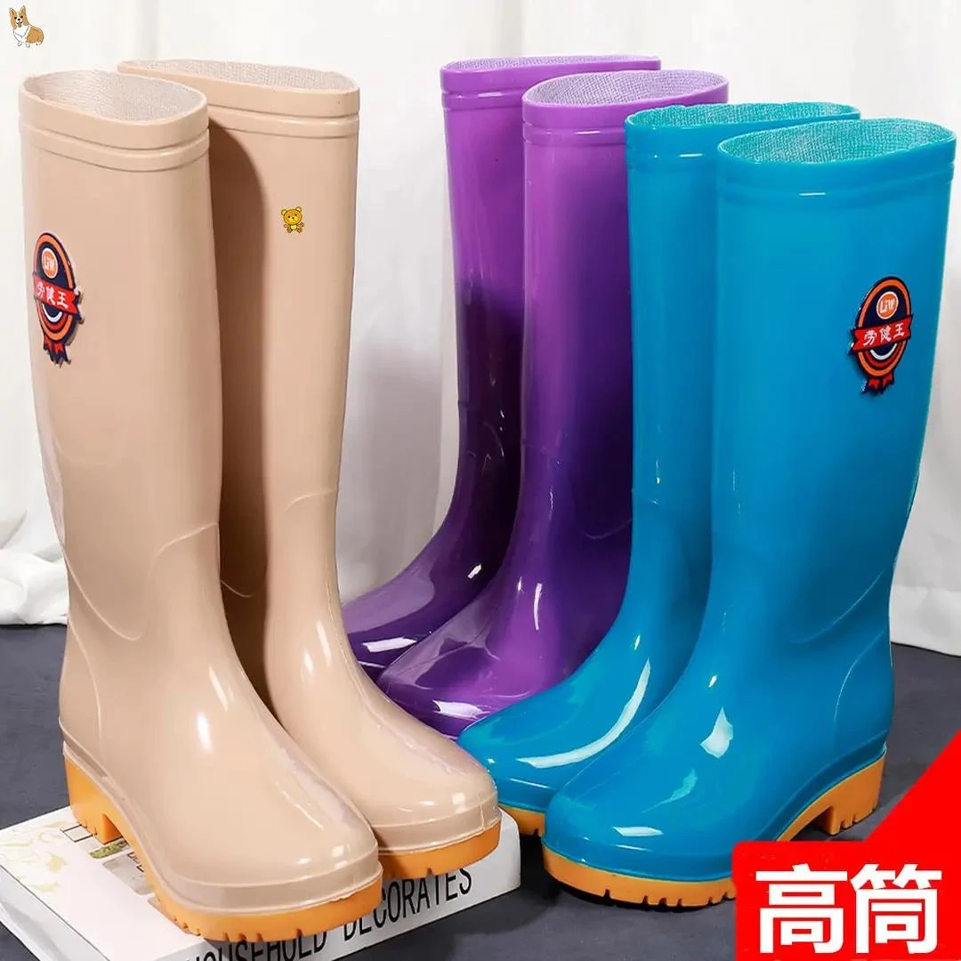 特大码雨鞋女43码特大号高筒雨靴女成人脚肥加大码水鞋女保暖防滑