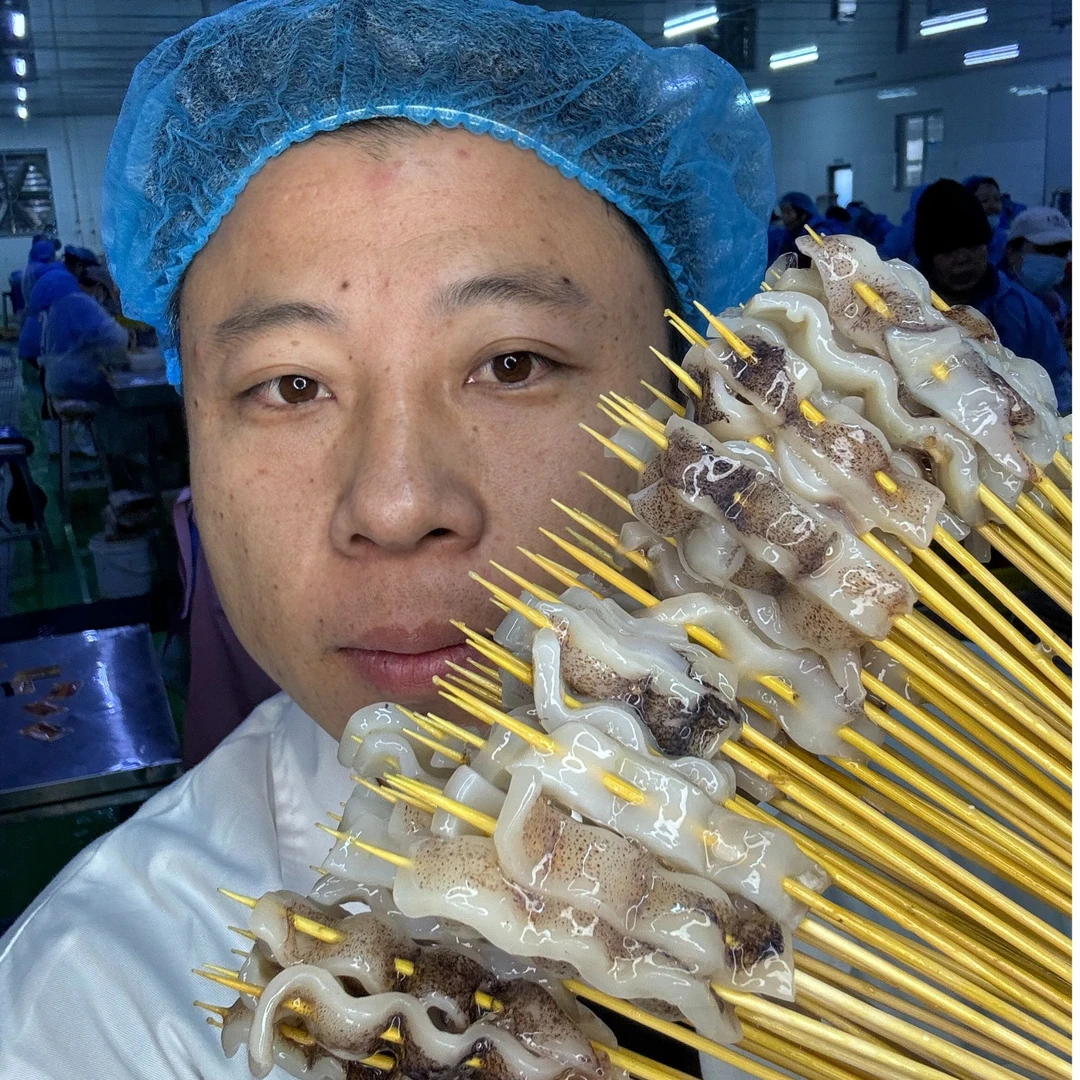鱿鱼尾串商用铁板烧烤油炸食材20串冷冻海鲜水产鱿鱼耳串鱿鱼串整