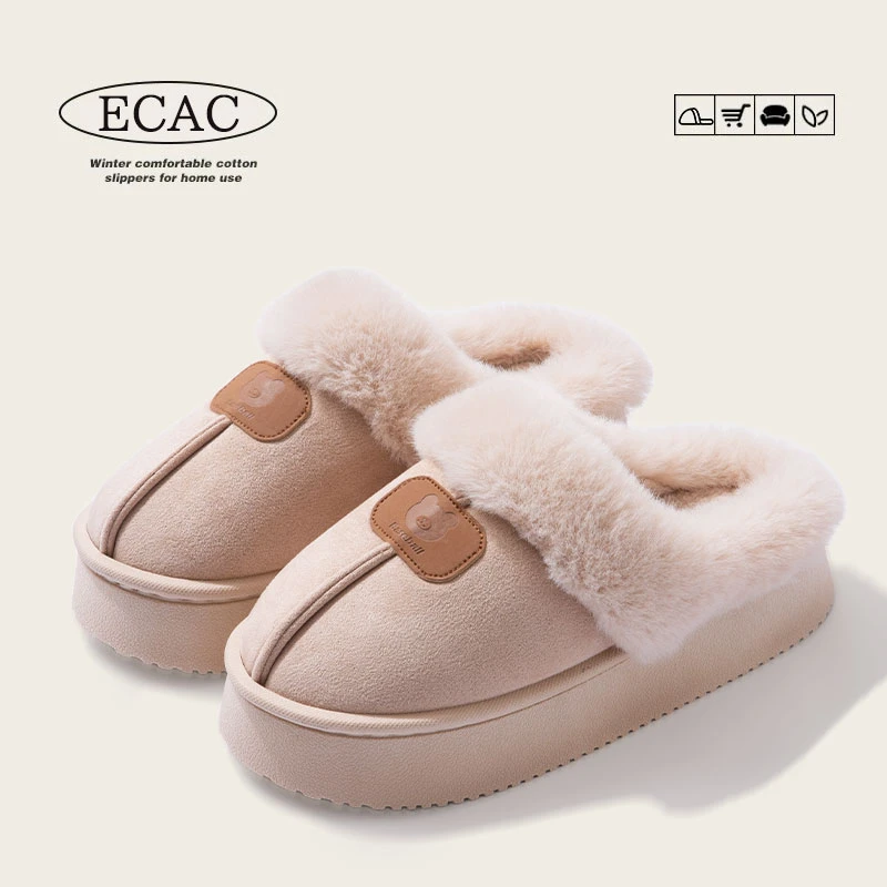 棉拖鞋女款冬季2024新款居家室内时尚加绒加厚保暖防滑厚底棉拖鞋