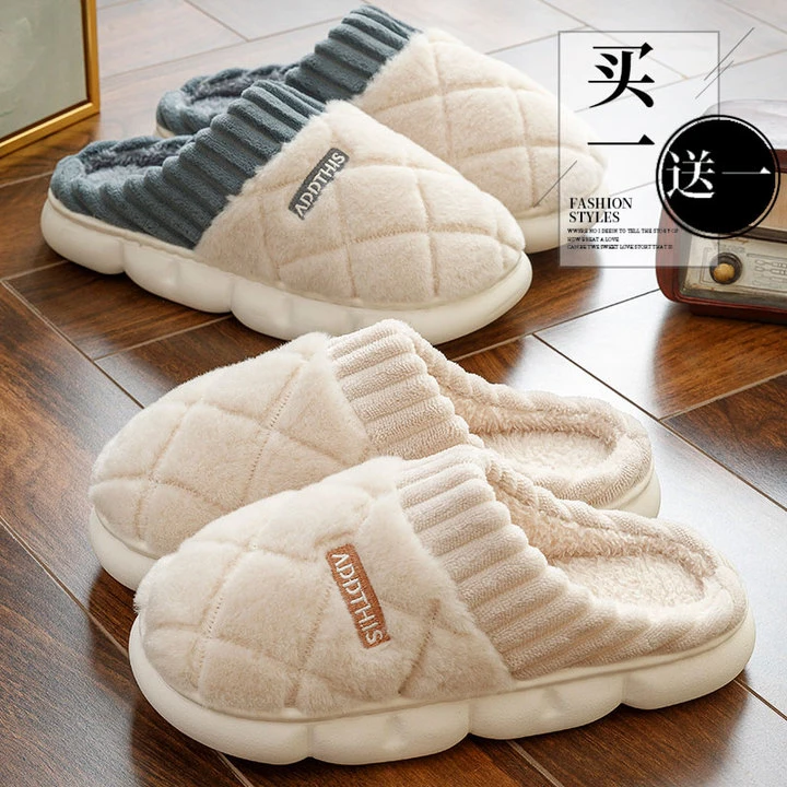 买一送一棉拖鞋情侣冬季2025新款爆款居家外穿保暖厚底毛绒棉拖鞋