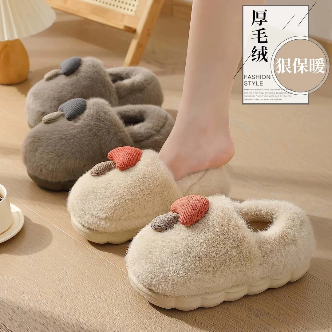 可爱蘑菇棉鞋女冬季防滑加绒2024新款居家外穿舒适久穿不累棉拖女