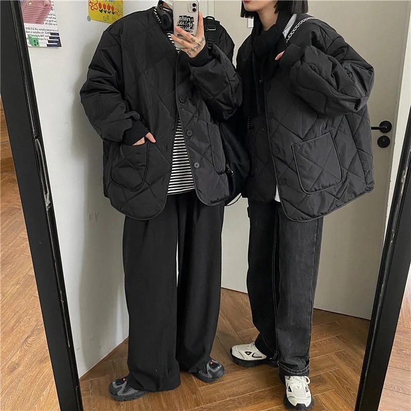 特大码2-300斤复古工装美式棉服棉衣潮ins冬季宽松男女棒球服夹棉