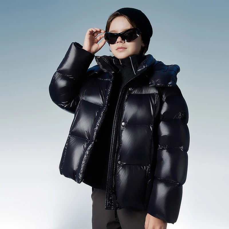 坦博尔儿童羽绒服新款能量者哑光冬高充绒厚短款连帽保暖外套316Z