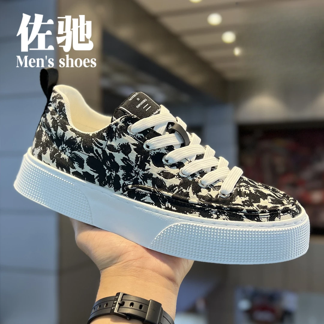 莆田新品爆款男鞋帆布厚底板鞋百搭舒适轻便时尚轻奢休闲网红男鞋