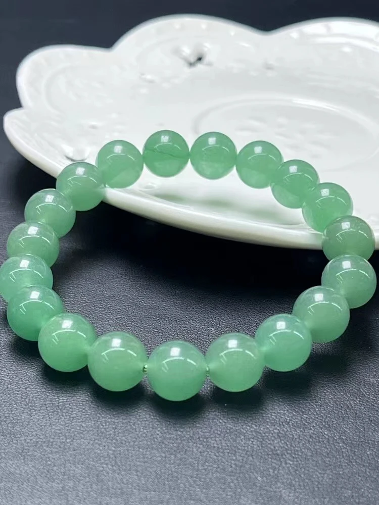 8MM天然东陵玉绿色玉手串精美女款高冰时尚满绿单圈女士