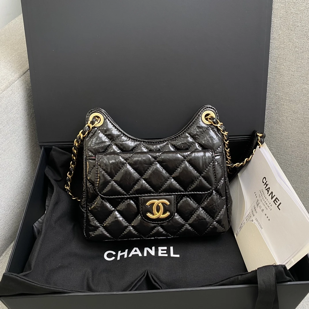 99新 Chanel/香奈儿 宝利汇天猫精灵小号 油蜡皮 流浪包