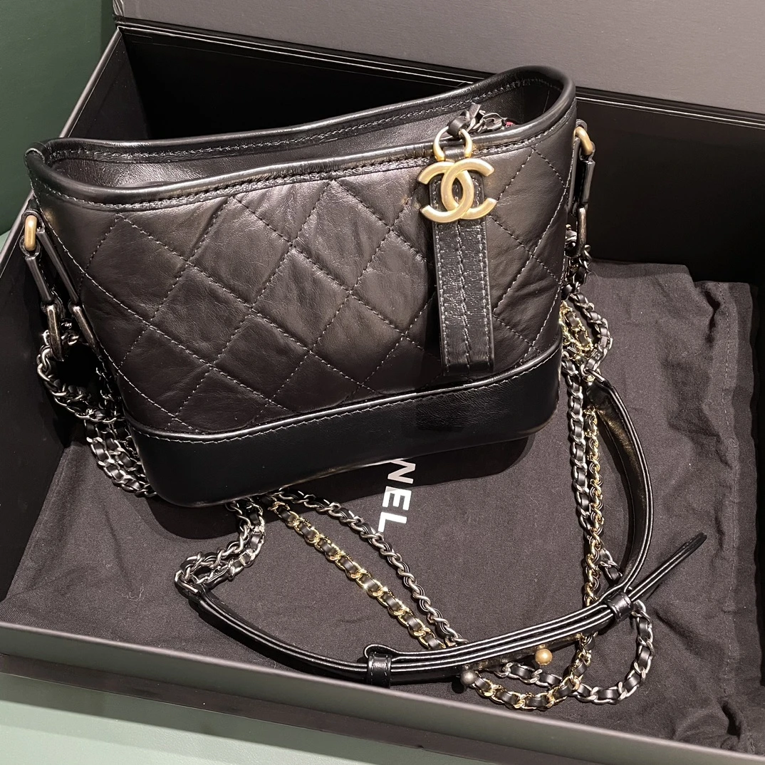99新 Chanel/香奈儿 宝利汇小号黑色流浪包