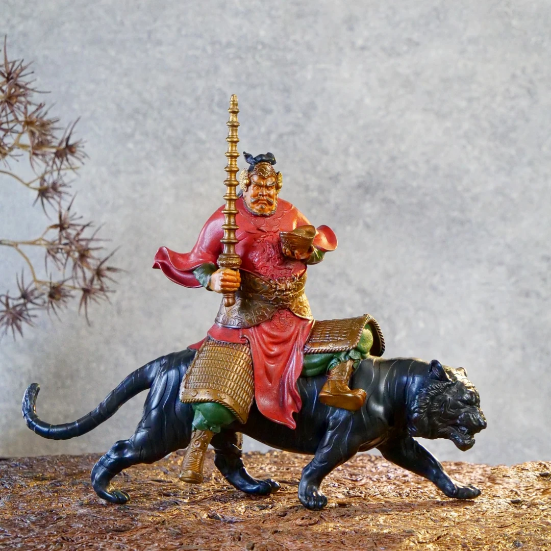 象外天工国风、武财神赵公明（小）全铜艺术原创雕塑摆件玄关