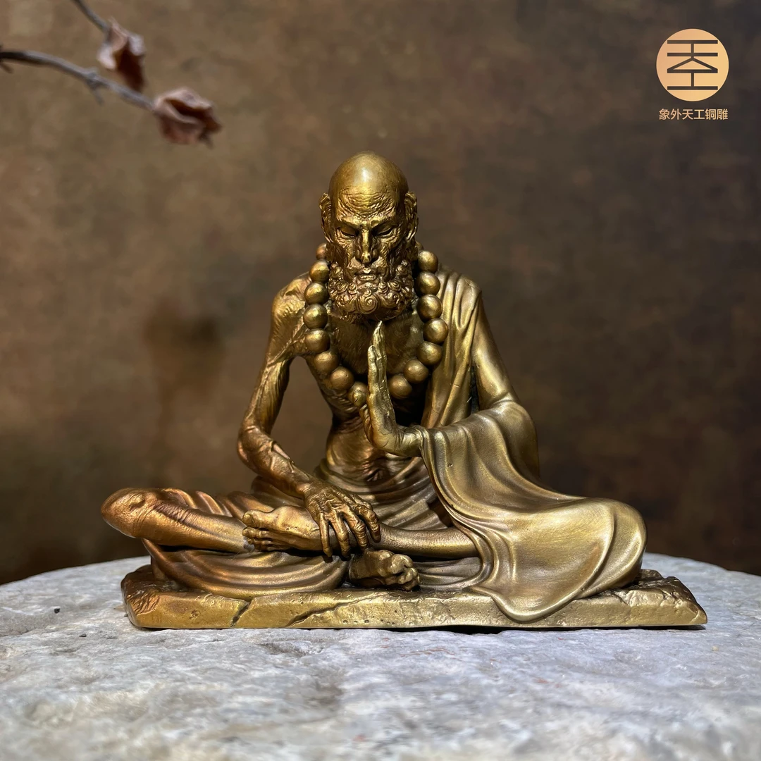 象外天工达摩·悟（小）全铜铜雕雕塑摆件原创手工爆款禅意茶室玄关