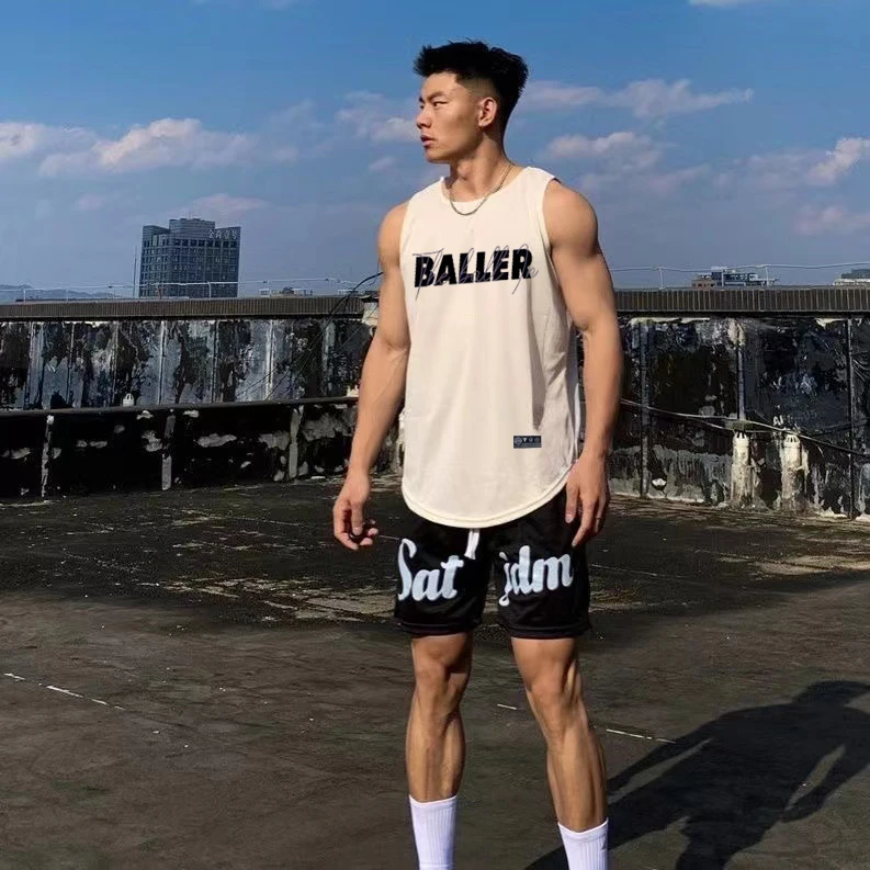BALLER夏季美式篮球坎肩男无袖宽松休闲运动速干训练服背心透气潮
