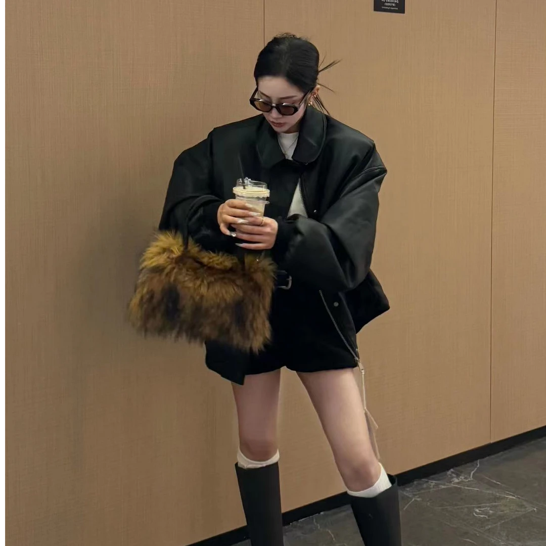 宠儿【2024冬季韩版极简定制设计感皮羽绒外套】