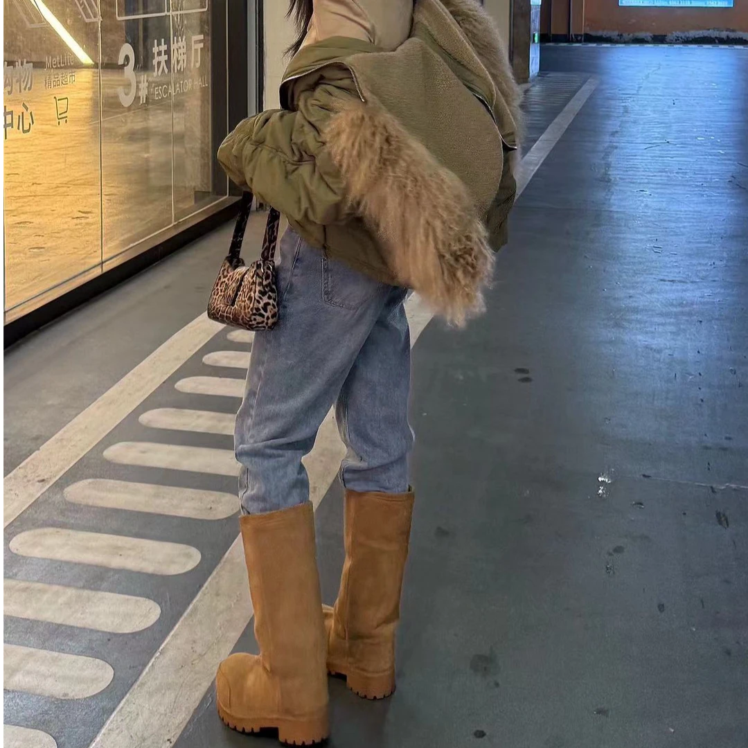 宠儿【2025冬季韩版厚底百搭洋气咖色加绒雪地靴】