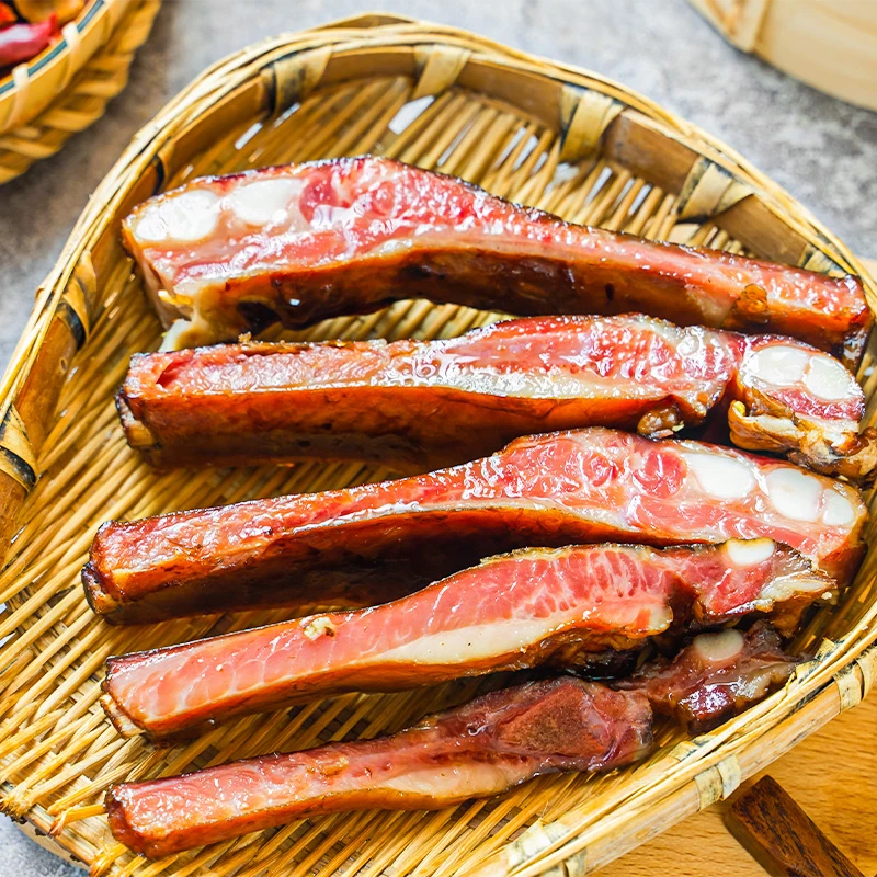 覃五爷 烟熏腊排骨500g 四川柴火烟熏腊味排骨