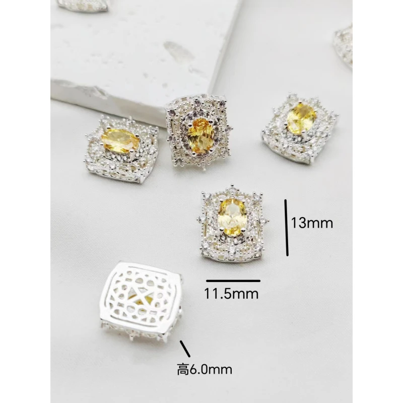 保色复古宫廷多孔镶钻带锆石串珠diy饰品配件手链项链配件材料