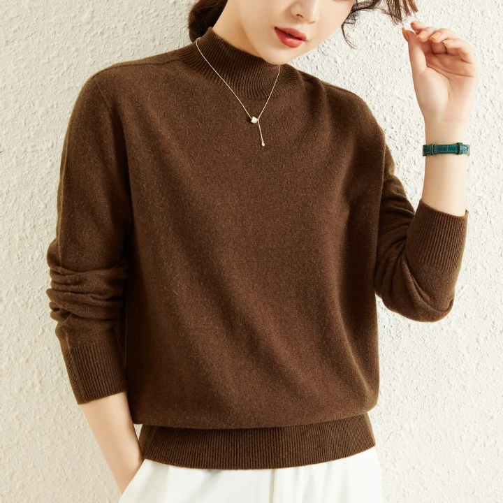 【DZ健身专属】一线成衣无缝拼接半高领纯色女士