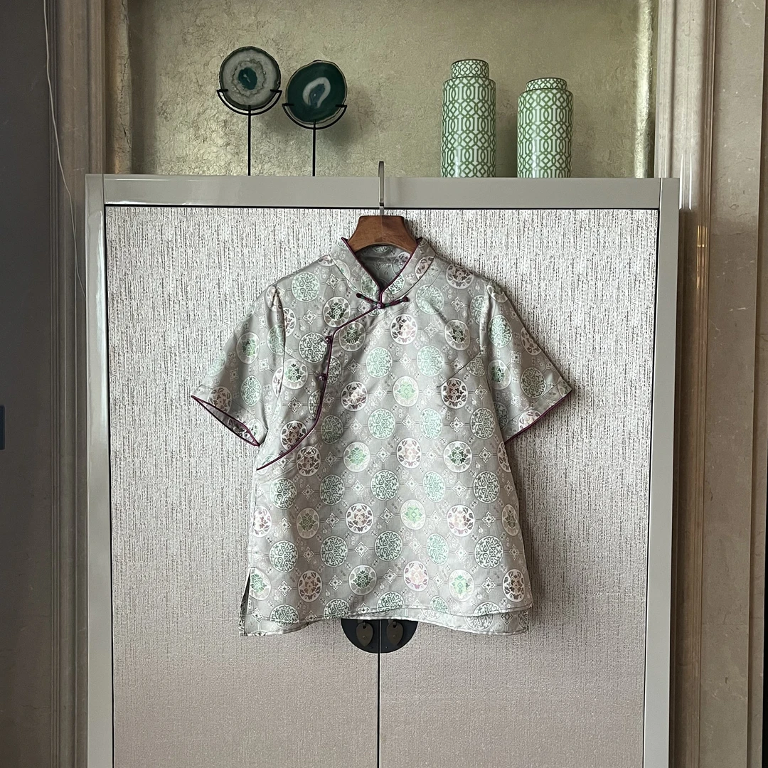 桑蚕丝衬衫中式百搭休闲气质