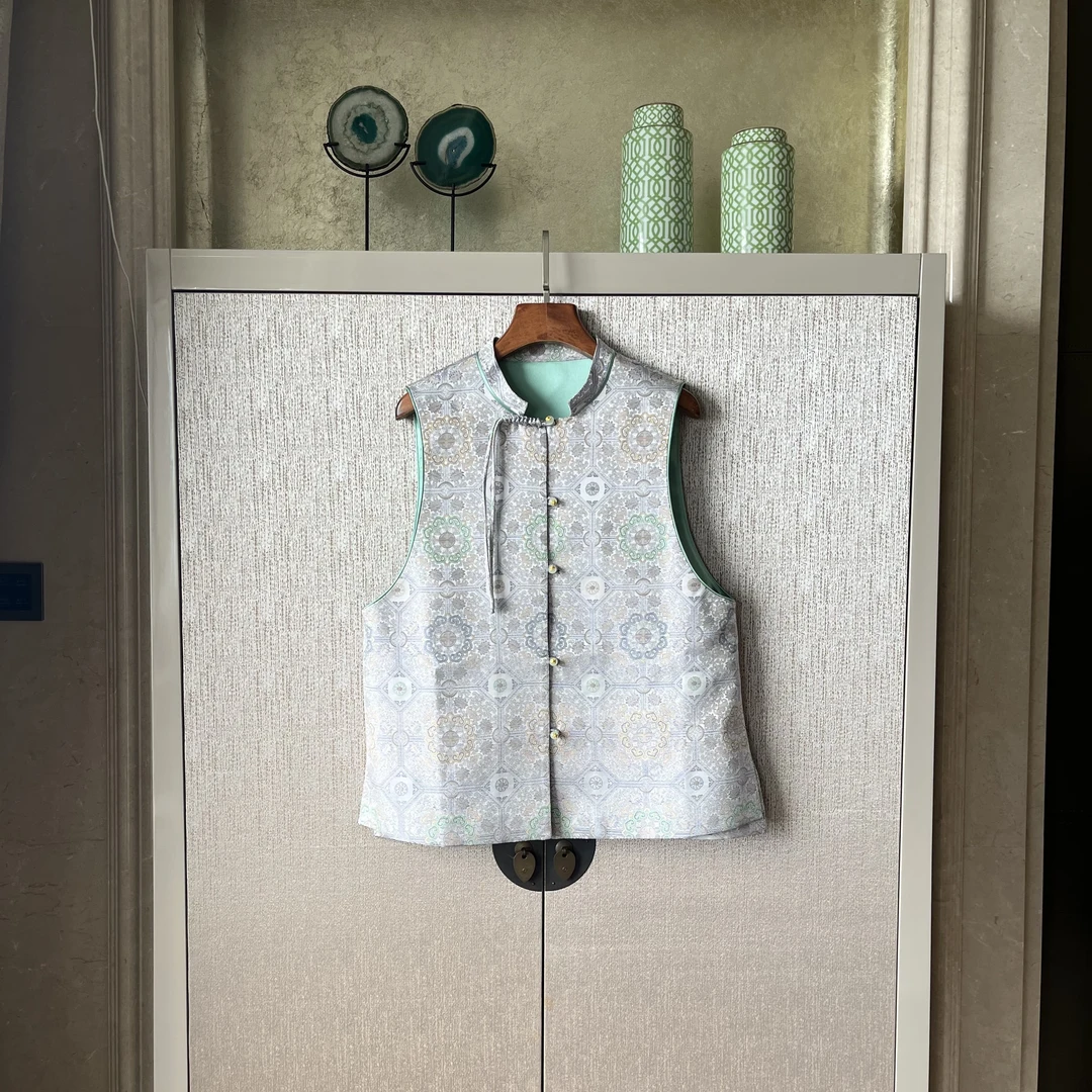 桑蚕丝马甲中式气质休闲百搭