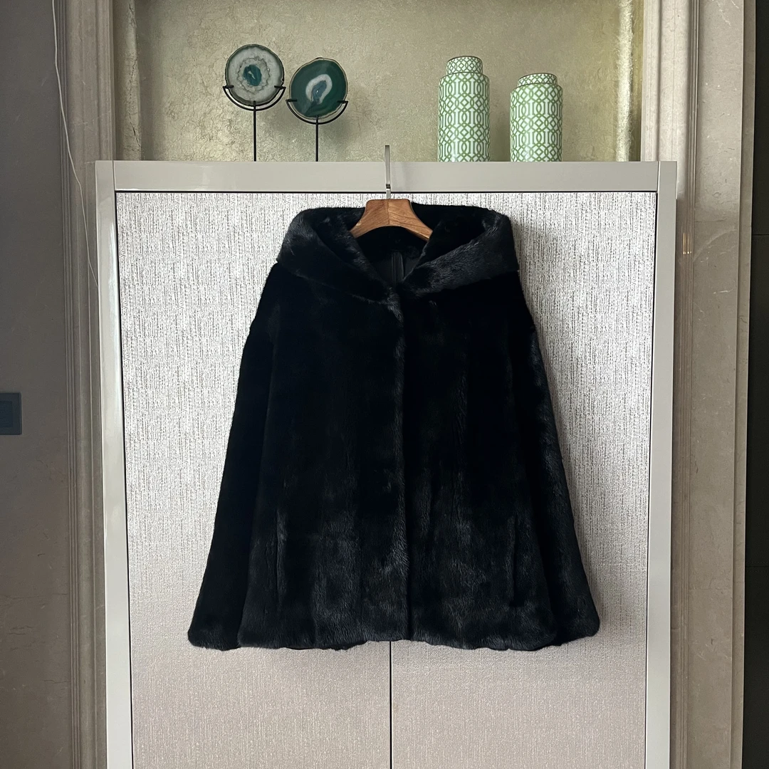 水貂外套连帽气质百搭时尚休闲