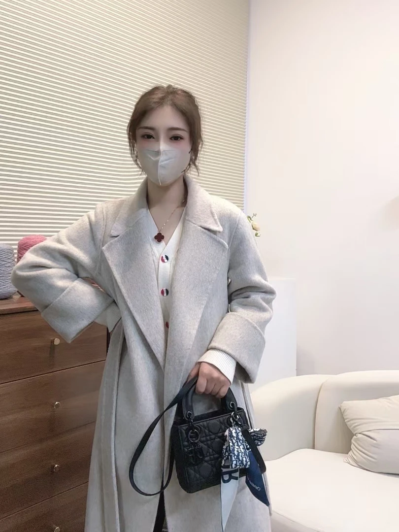 （8888）鄂市产地 西装岭马蹄袖畔浴袍腰带长款 休闲百搭时尚