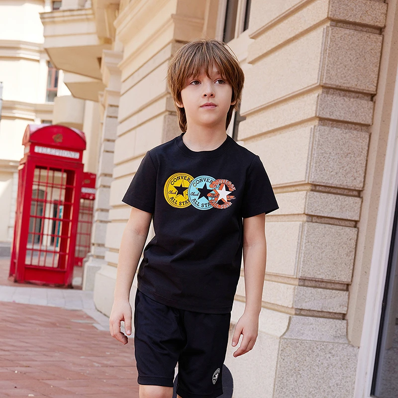 CONVERSE匡威童装男童短袖夏季新款透气亲肤打底衫G142