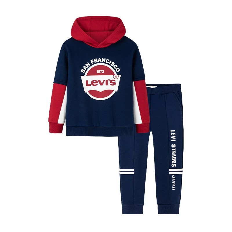 Levi's李维斯童装秋冬男童加绒卫衣套装LVN-T8-J622