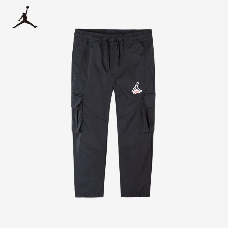 AirJordan2023春秋中大童宽松梭织长裤休闲款运动裤系绳工装 B148