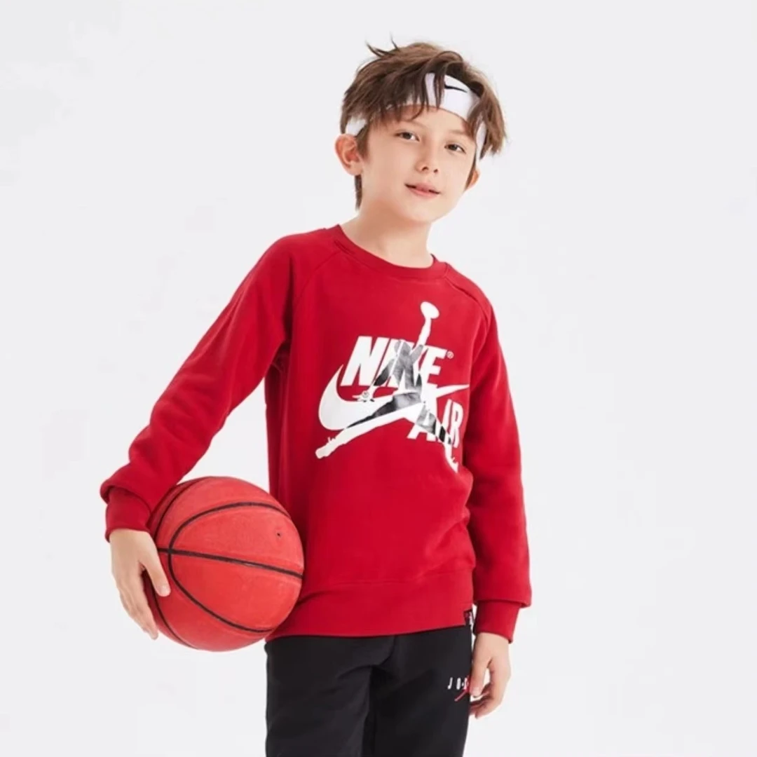 AirJordan童装春秋女男童装运动无帽加绒卫衣6287