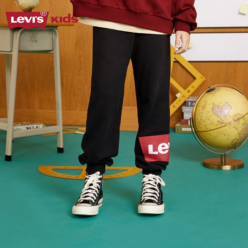 Levi's 男童冬季加绒保暖针织裤大童儿童休闲中大童宽松时尚 G915
