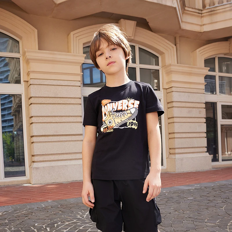 CONVERSE匡威童装男女童短袖夏季新款大童打底T恤G056