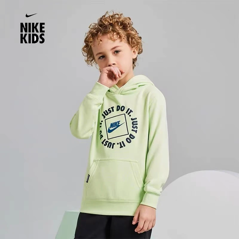 Nike 耐克童装男童卫衣连帽儿童上衣帽衫印花外套时尚男女款H634