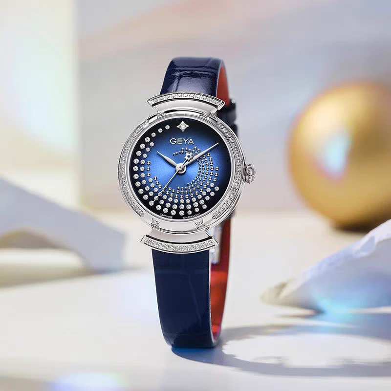 格雅轻奢小众高级蓝色女士石英表