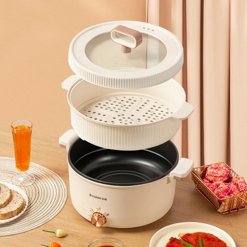 【C魅甄选】Chigo/志高5L带蒸笼大容量电煮锅多功能家用一体电火锅