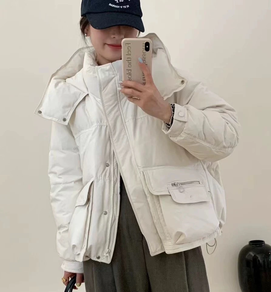 2024新款韩版设计感休闲学生羽绒服女冬时尚加厚百搭宽松拉链外套