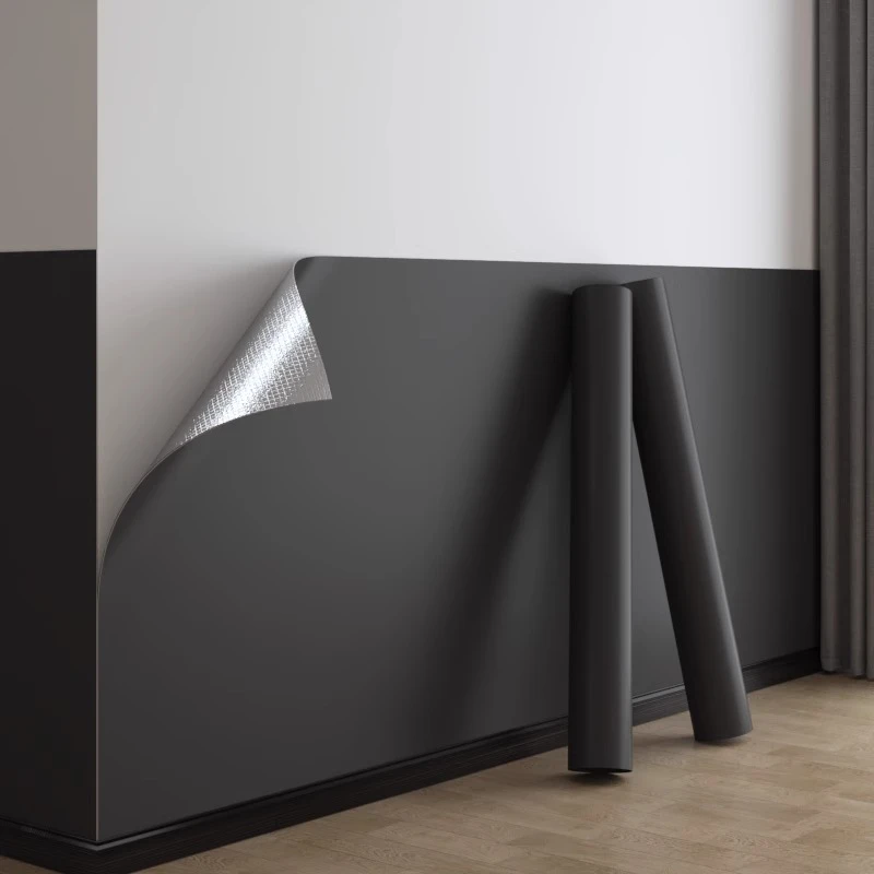 墙纸防水防潮防霉可擦洗母婴级壁纸大学宿舍墙面破损修复黑色贴纸