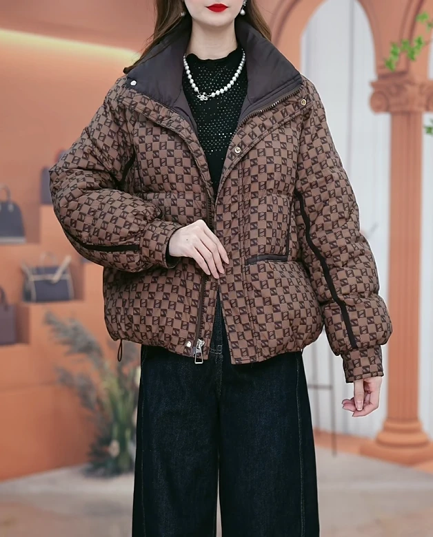 2024冬季新款气质时尚立领百搭加厚白鸭绒保暖羽绒服