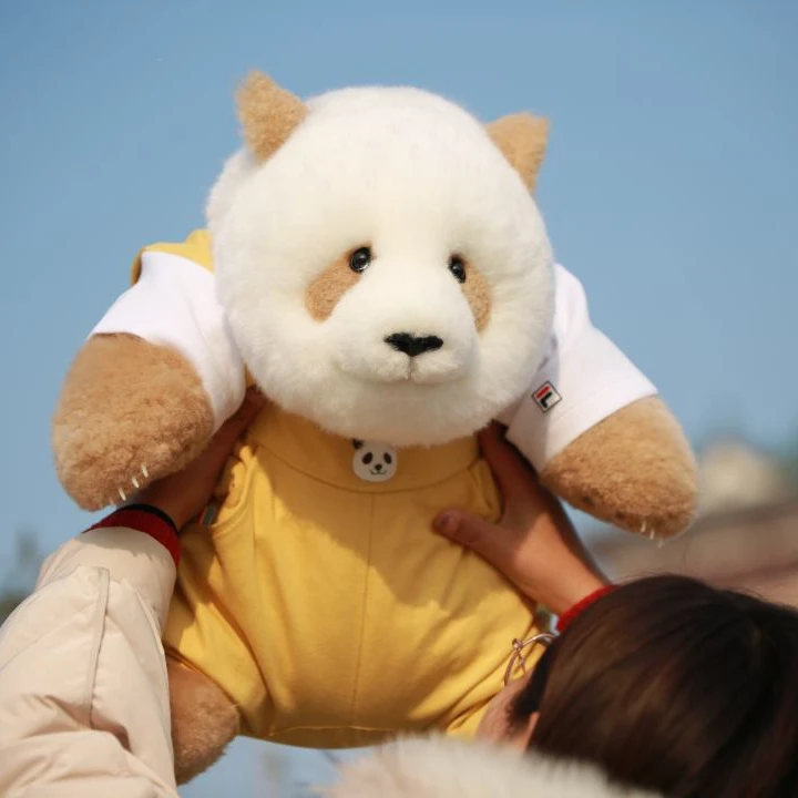 严选优质羊皮，纯手工精心制作，仿真熊猫-5月龄七仔