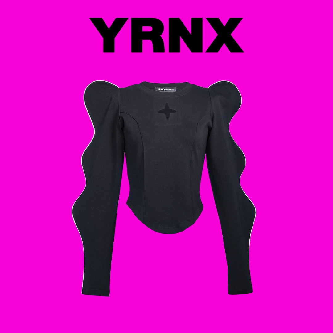 YRNX/伊然納暄 「红人上新」小众设计师原创款时尚针织花生袖打底衫