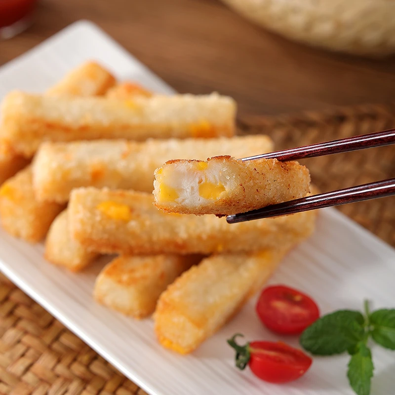 网红火锅同款瀚钦奶酪鱼条芝士心鱼柳条棒油炸食品半成品商用批发