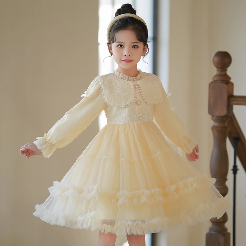 女童2025秋装连衣裙小女孩公主裙洋气蓬蓬纱时髦礼服生日裙子秋冬