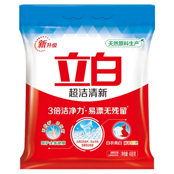 立白超洁清新无磷型洗衣粉白色 408g