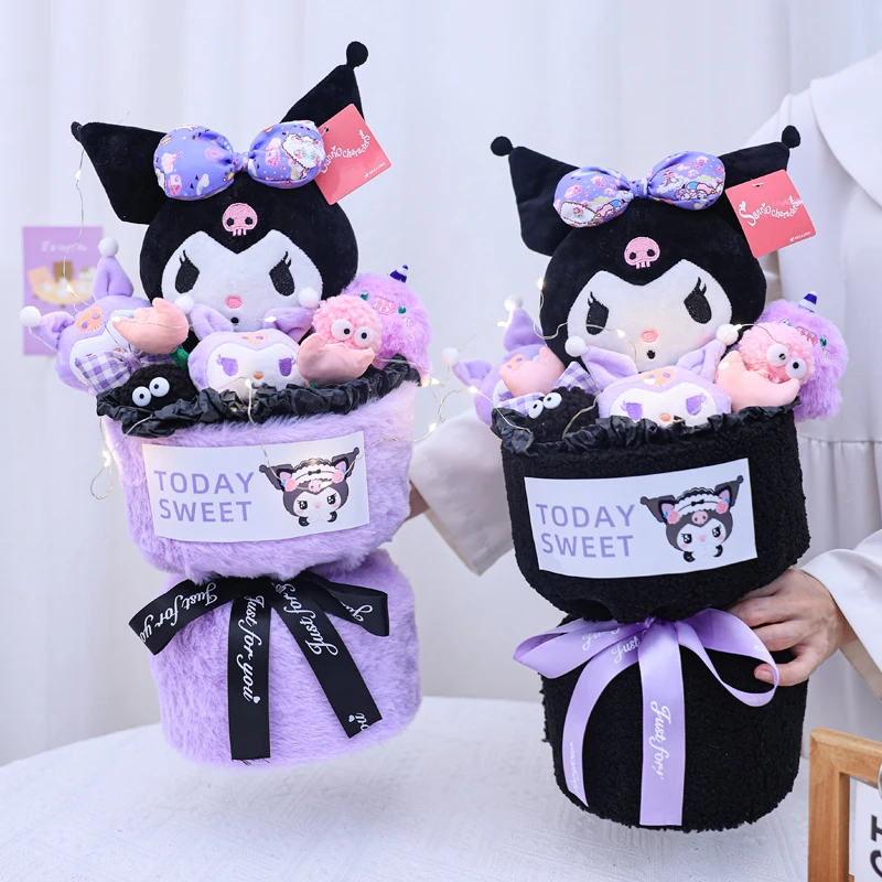 创意可爱玩偶花束库洛米公仔仪式感生日礼物成品送毛线花束成品