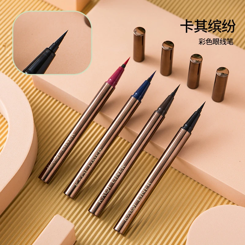 卡其缤纷彩色眼线笔不易晕染不易掉色美容修饰防水眼线液笔
